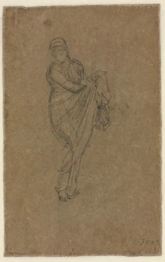 Standing Woman Holding Up Her Dress (verso) by James McNeill Whistler
