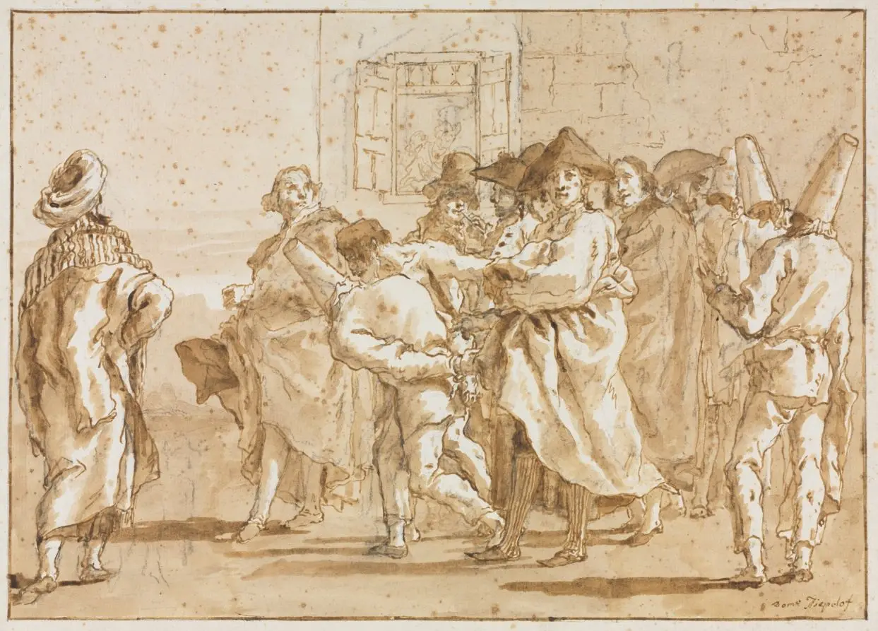 Punchinello Arrested by Giovanni Domenico Tiepolo