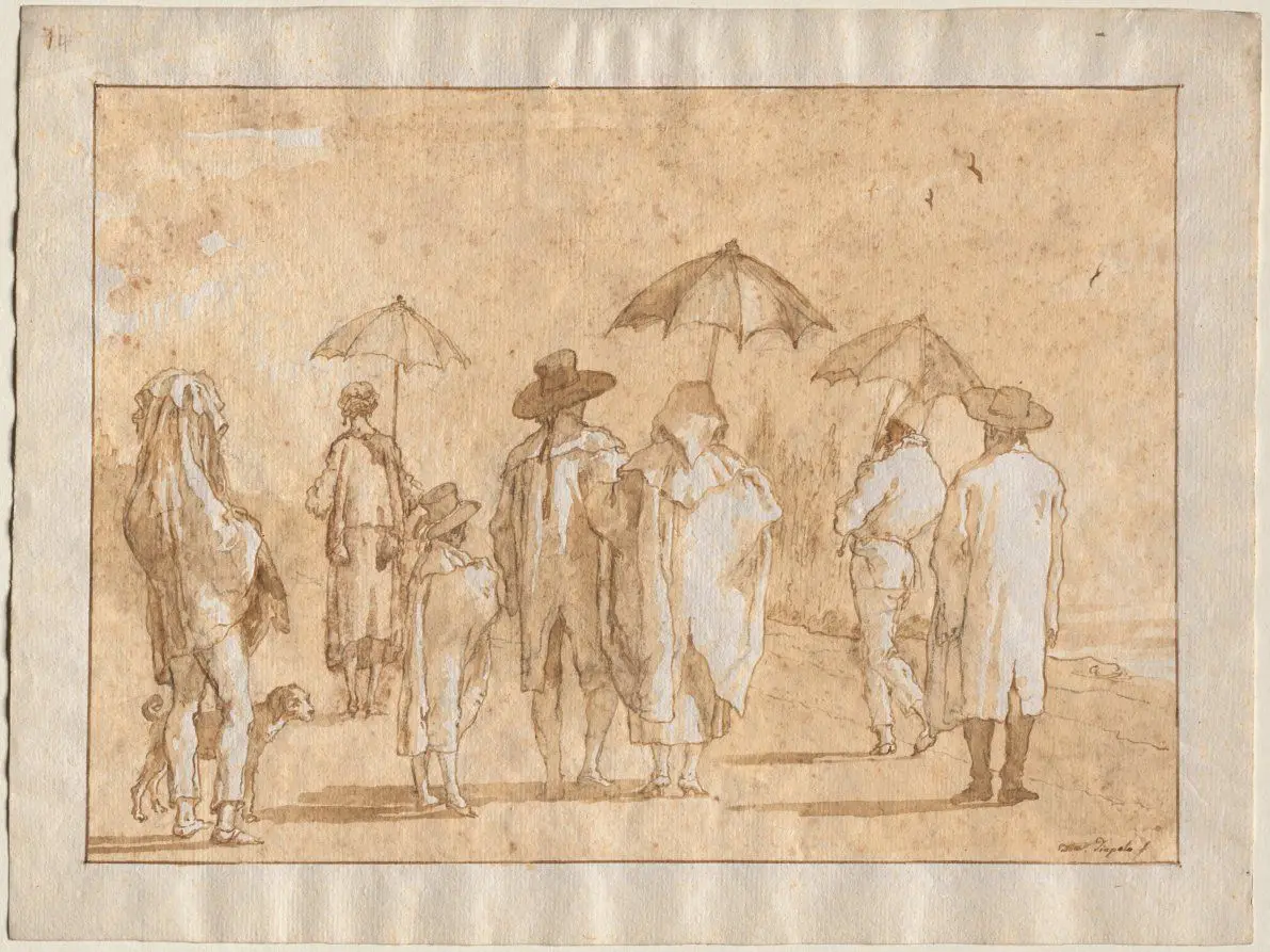 A Spring Shower by Giovanni Domenico Tiepolo
