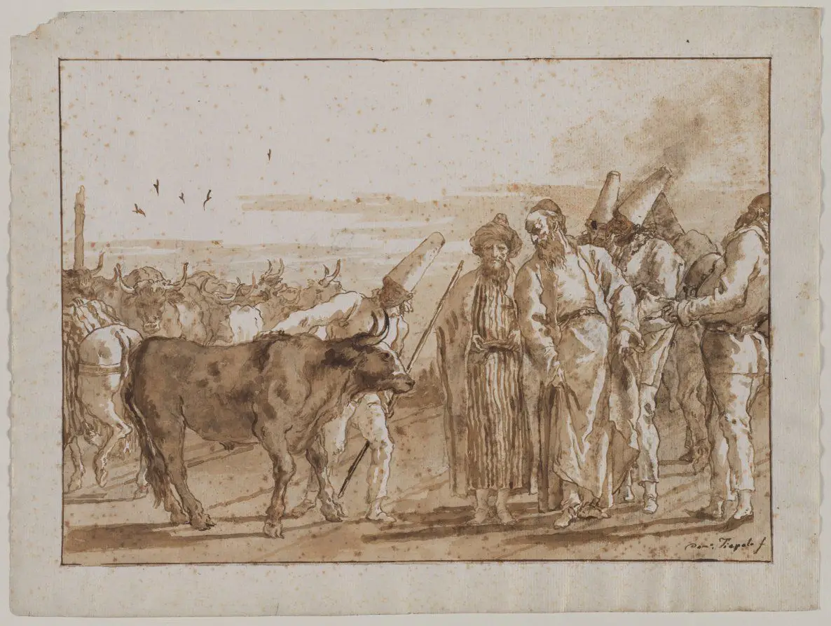 The Cattle Vendor by Giovanni Domenico Tiepolo