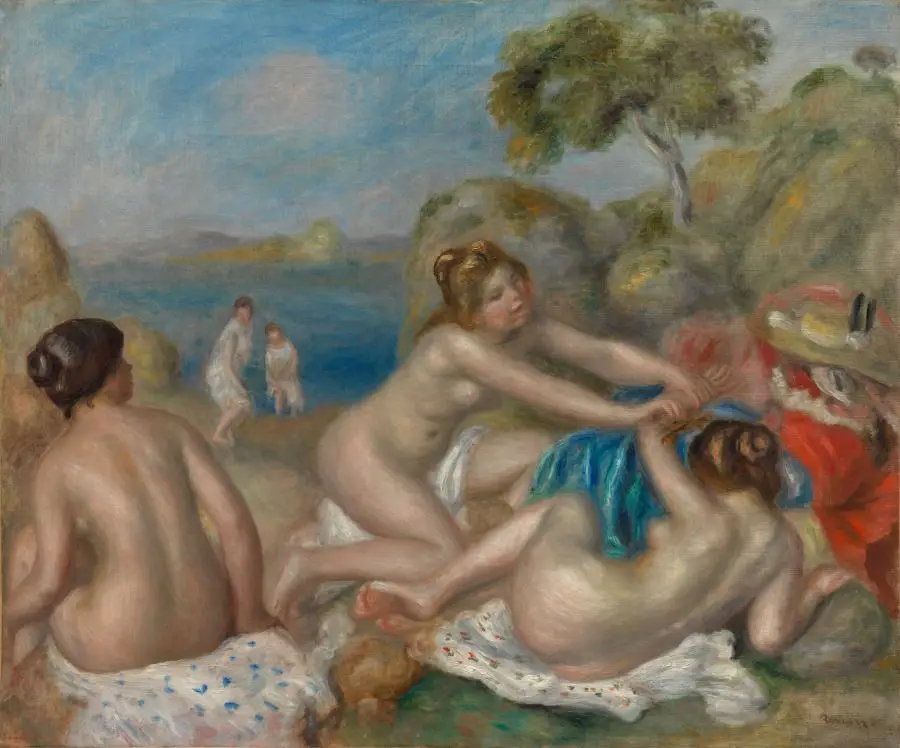 Bathers Playing with a Crab by Pierre-Auguste Renoir