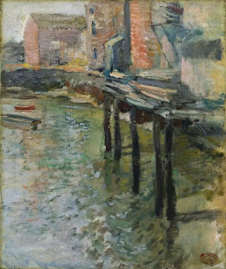 Deserted Wharf (The Old Mill at Cos Cob) by John Henry Twachtman