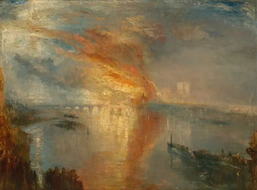 The Burning of the Houses of Lords and Commons, 16 October 1834 by Joseph Mallord William Turner