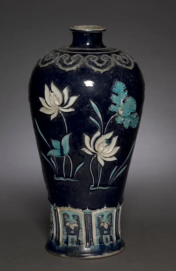Prunus Vase (Meiping) with Blossoming Lotus by Unknown artist