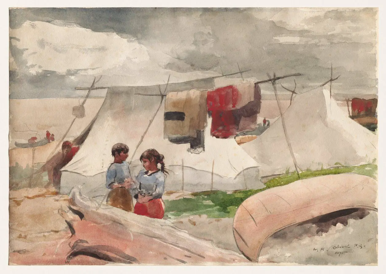 Indian Camp, Roberval, P.Q. by Winslow Homer