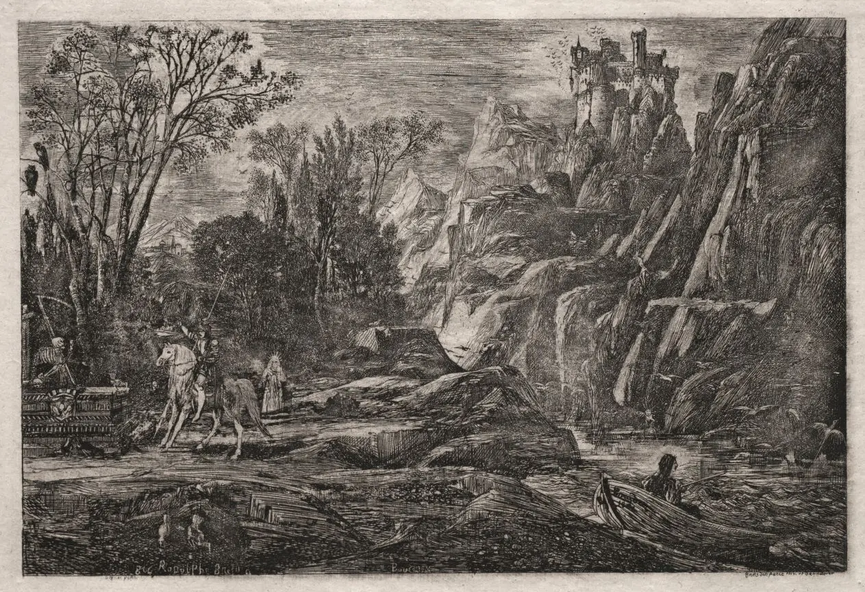 The Knight and Death by Rodolphe Bresdin