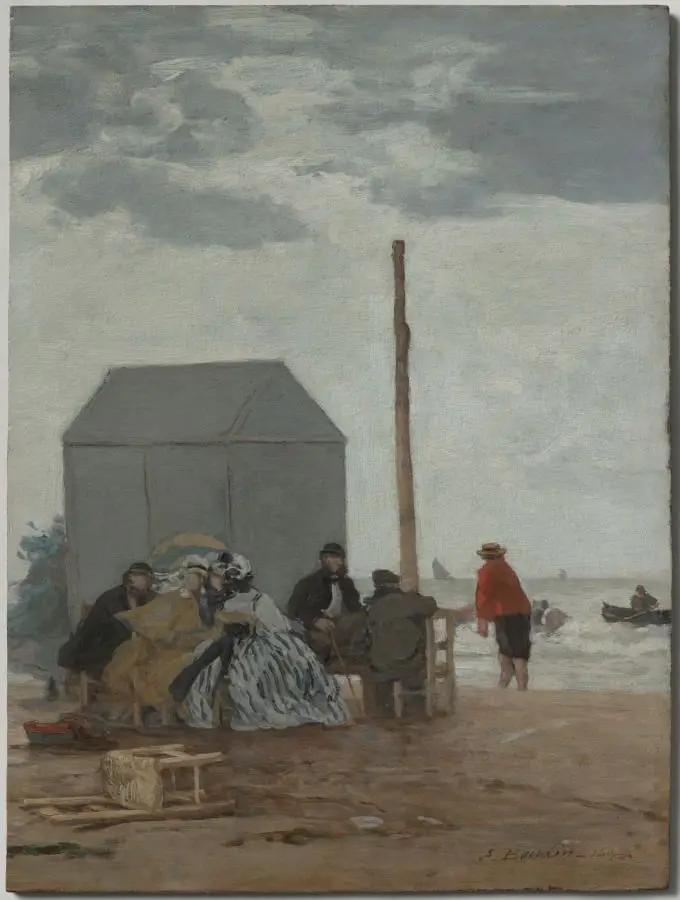 The Beach at Deauville by Eugène Boudin