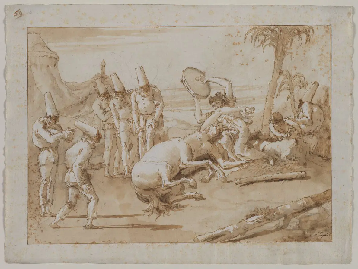 The Woman with a Tambourine by Giovanni Domenico Tiepolo