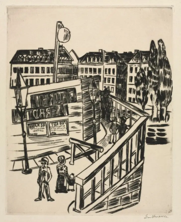 Wooden Bridge by Max Beckmann