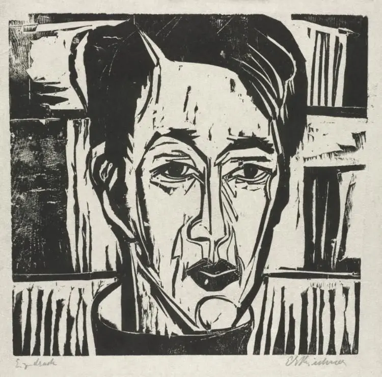 Wehrlin, Facing front by Ernst Ludwig Kirchner