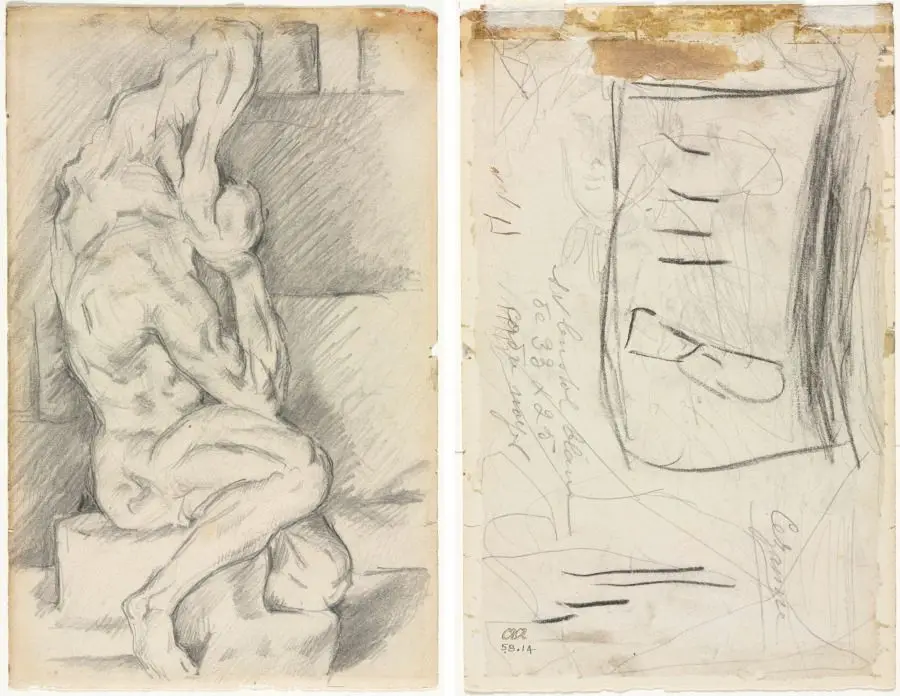 Sketch of Anatomical Sculpture (recto) Sketch of Madame Cézanne (verso) by Paul Cezanne