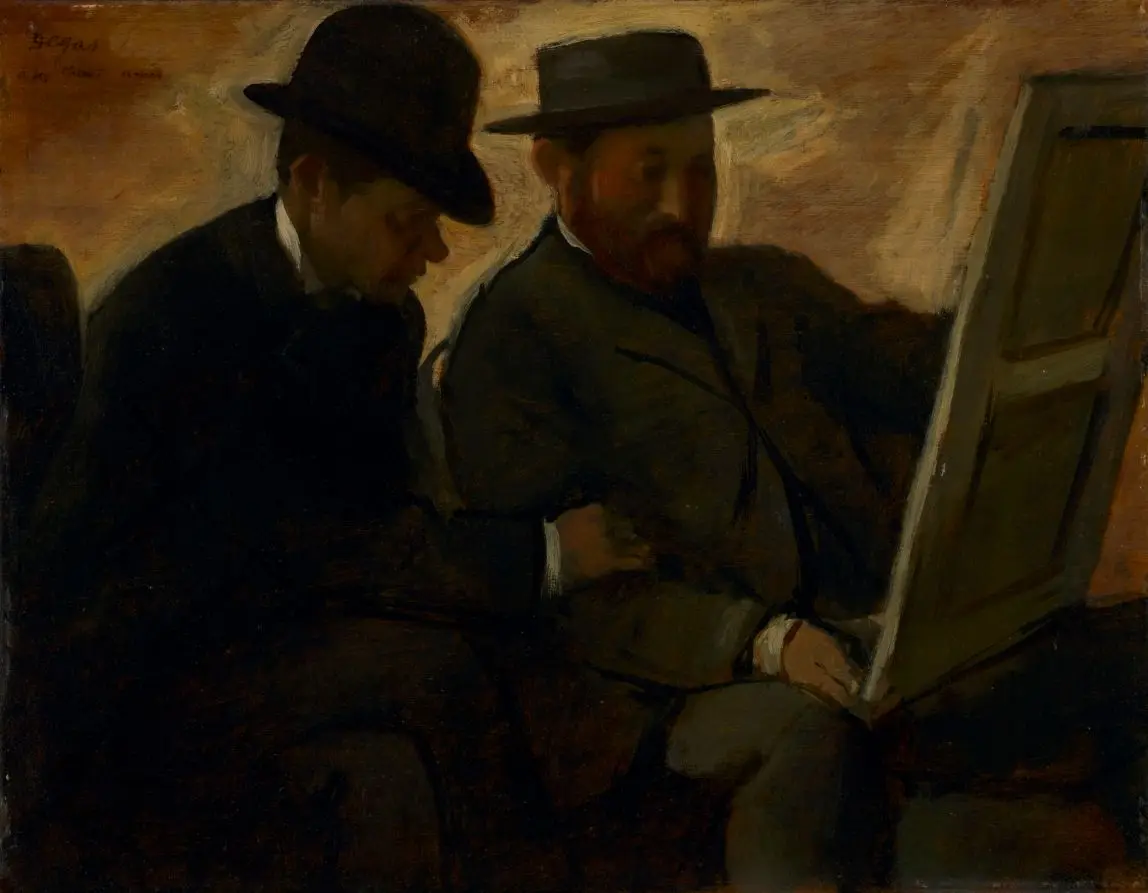 Paul Lafond and Alphonse Cherfils Examining a Painting by Edgar Degas