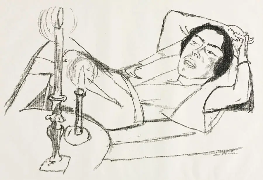 Reclining Woman (Portrait of Johanna Loeb) by Max Beckmann