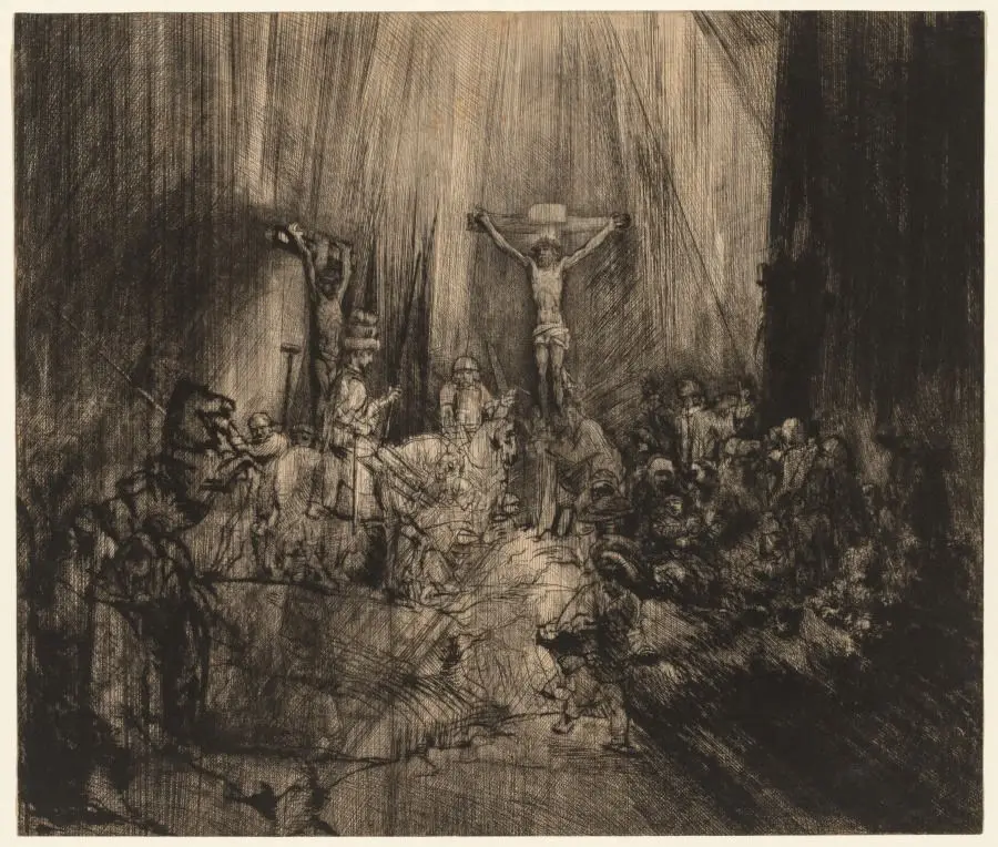Christ Crucified Between the Two Thieves: 'The Three Crosses' by Rembrandt van Rijn