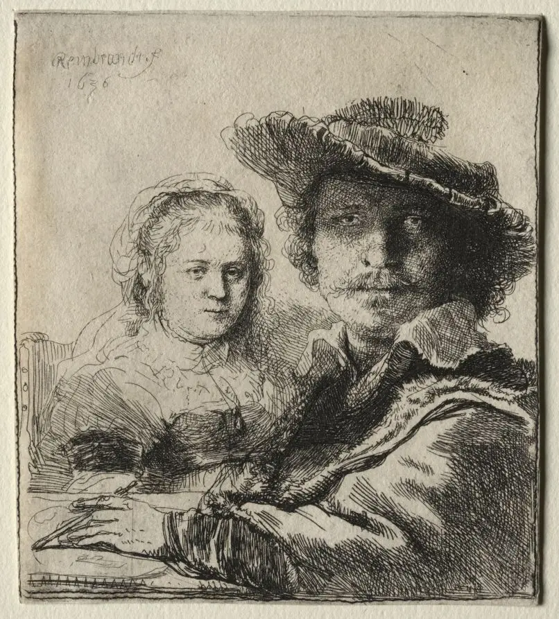 Rembrandt and His Wife Saskia by Rembrandt van Rijn