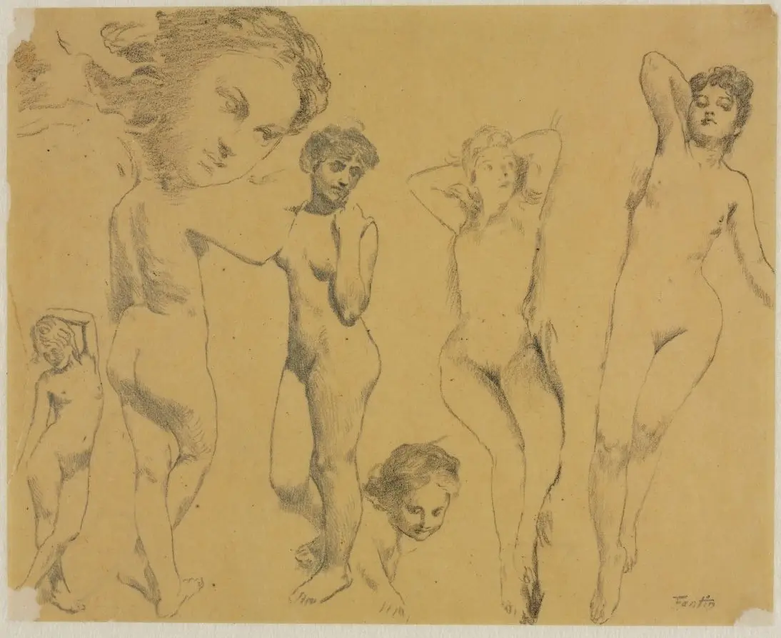 Studies of Female Nudes by Henri Fantin-Latour