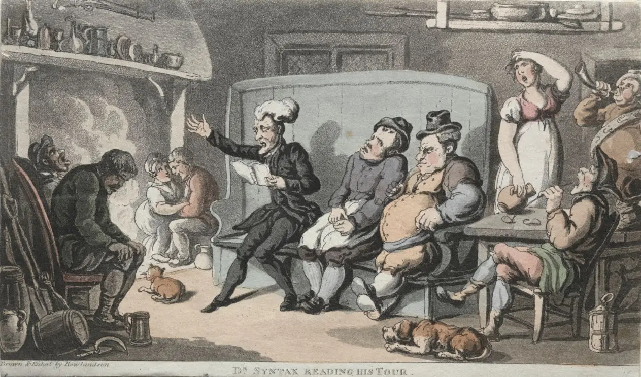 The Rev. Dr. Syntax Reading his Tour by Thomas Rowlandson