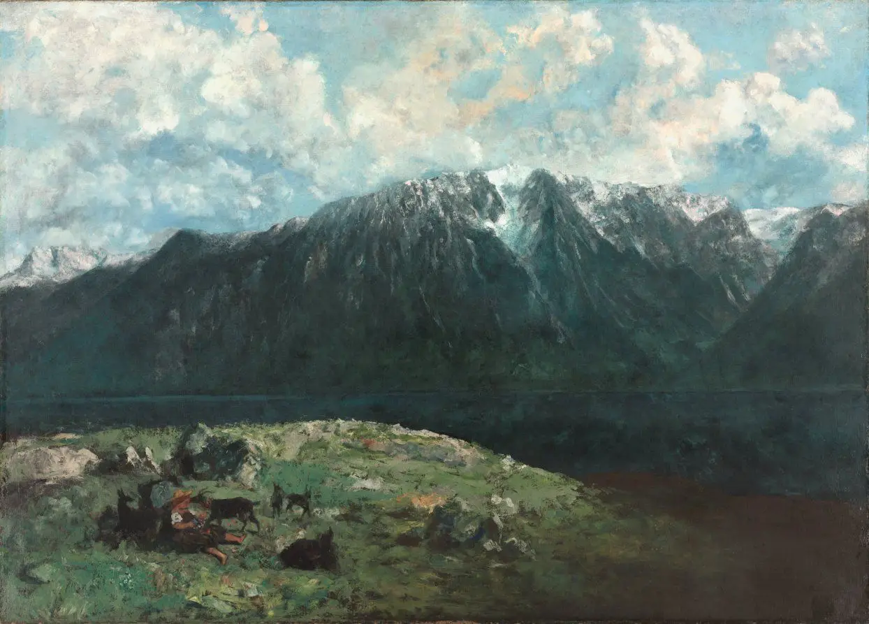 Panoramic View of the Alps, Les Dents du Midi by Gustave Courbet