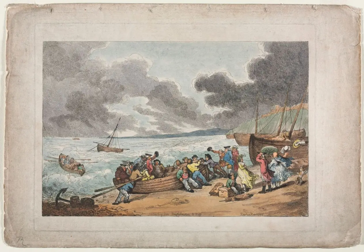 Embarking from Brighthelmstone to Dieppe by Thomas Rowlandson