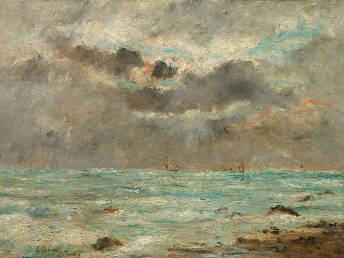 The Coast at Trouville by Eugène Boudin