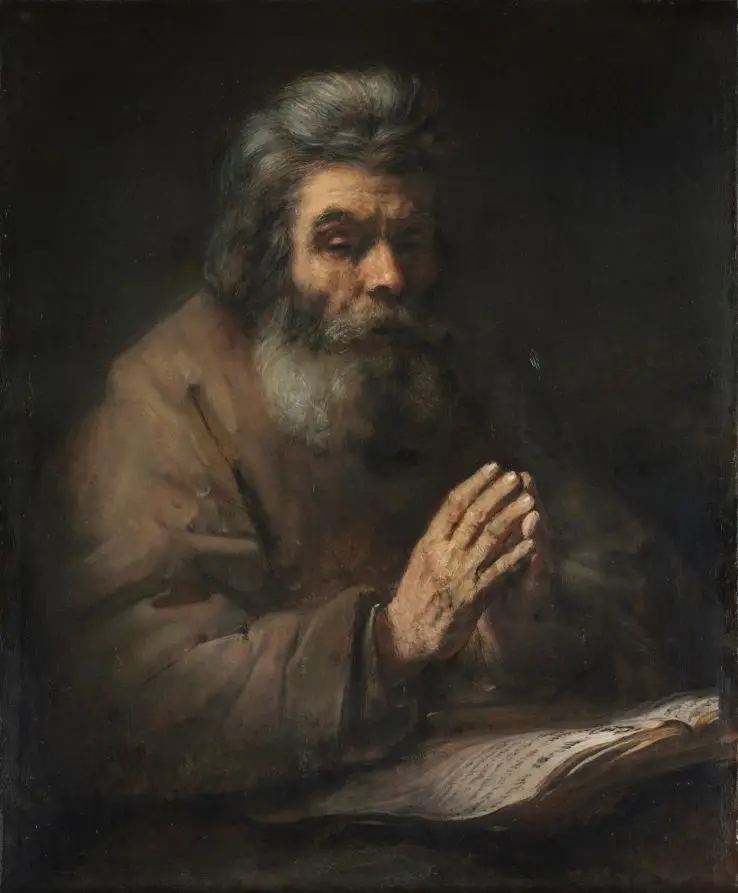 An Elderly Man in Prayer by Rembrandt van Rijn