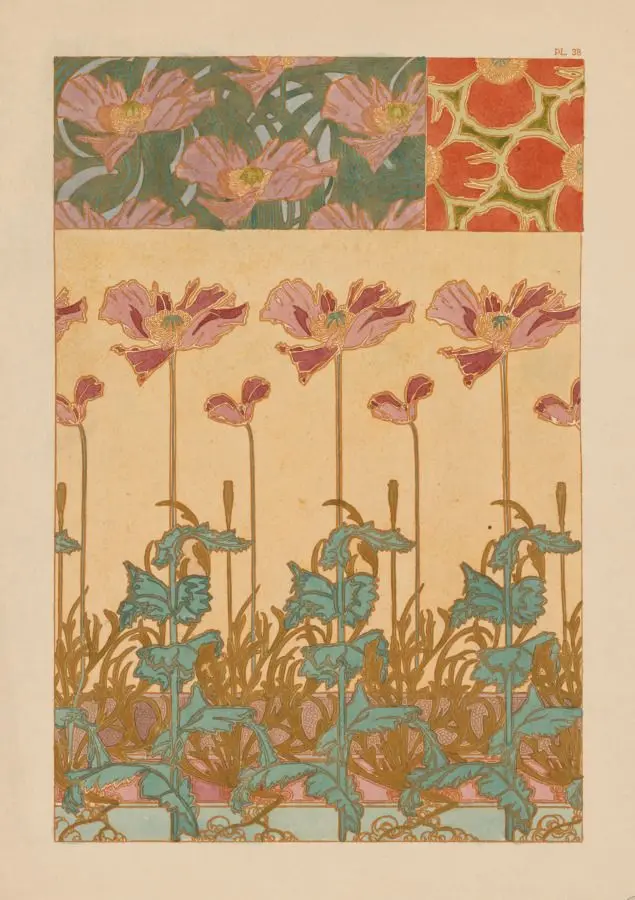 Documents Decoratifs: Oriental Poppies by Alphonse Mucha