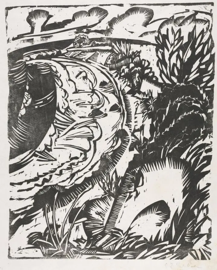 Dune Landscape with a Curving Bay by Ernst Ludwig Kirchner