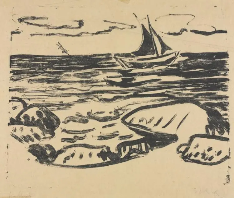 The Sea near Staberhuk by Ernst Ludwig Kirchner