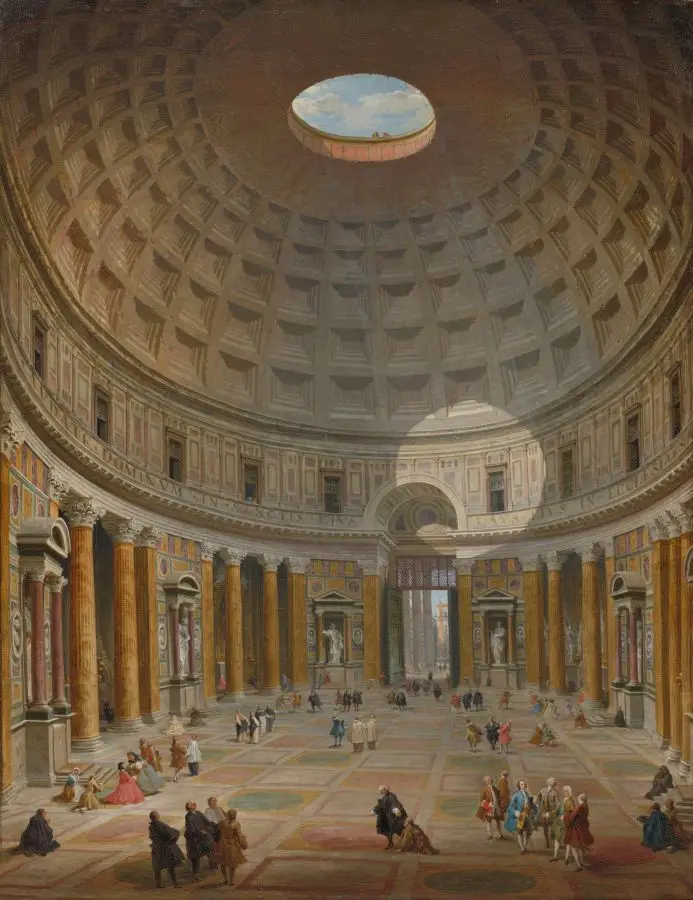 Interior of the Pantheon, Rome by Giovanni Paolo Panini