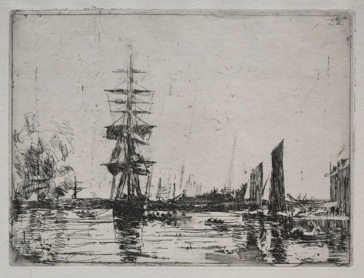 Boats at Anchor by Eugène Boudin