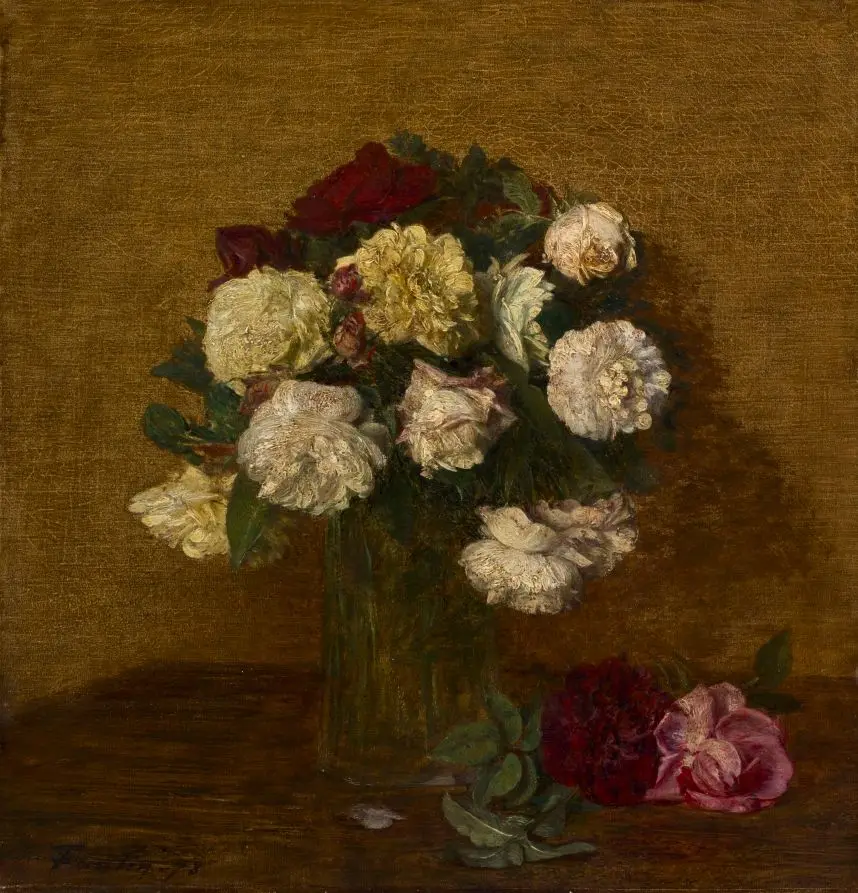 Roses in a Vase by Henri Fantin-Latour