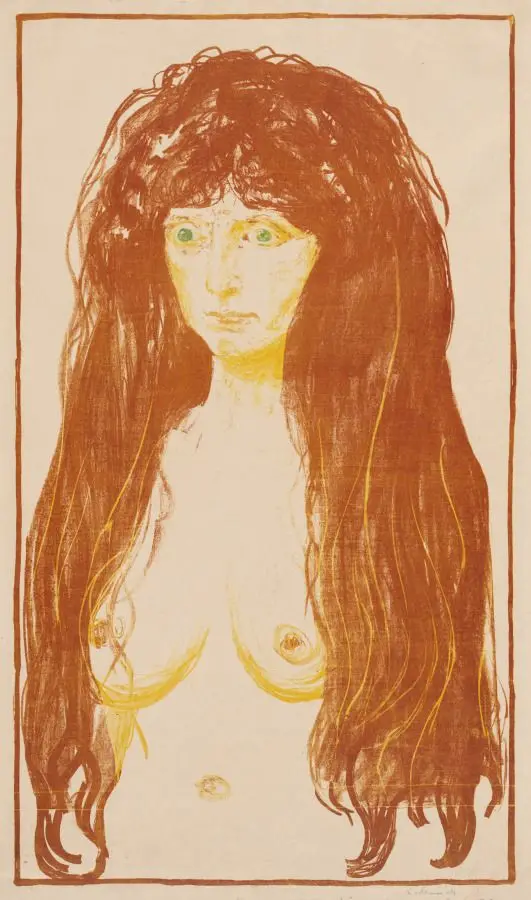 Woman with Red Hair and Green Eyes (The Sin) by Edvard Munch