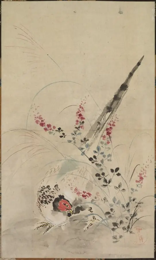 Pheasant and Grasses by Ogata Kōrin