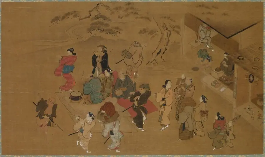 Spring Dance Scene by Hishikawa Moronobu
