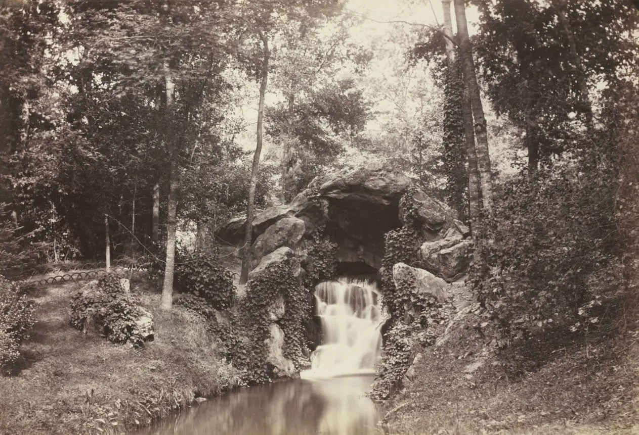 View of the Small Grotto toward the Deer Pond, Bois de Boulogne by Charles Marville
