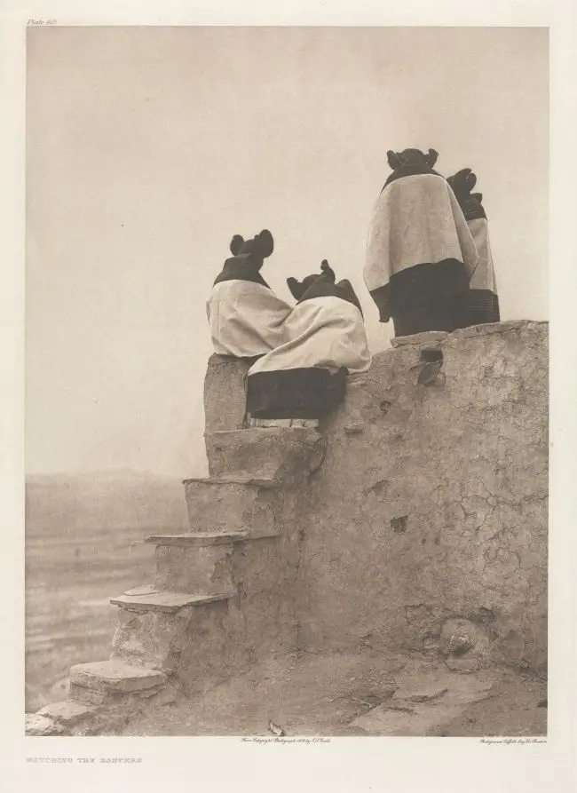Portfolio XII, Plate 405: Watching the Dancers by Edward S. Curtis