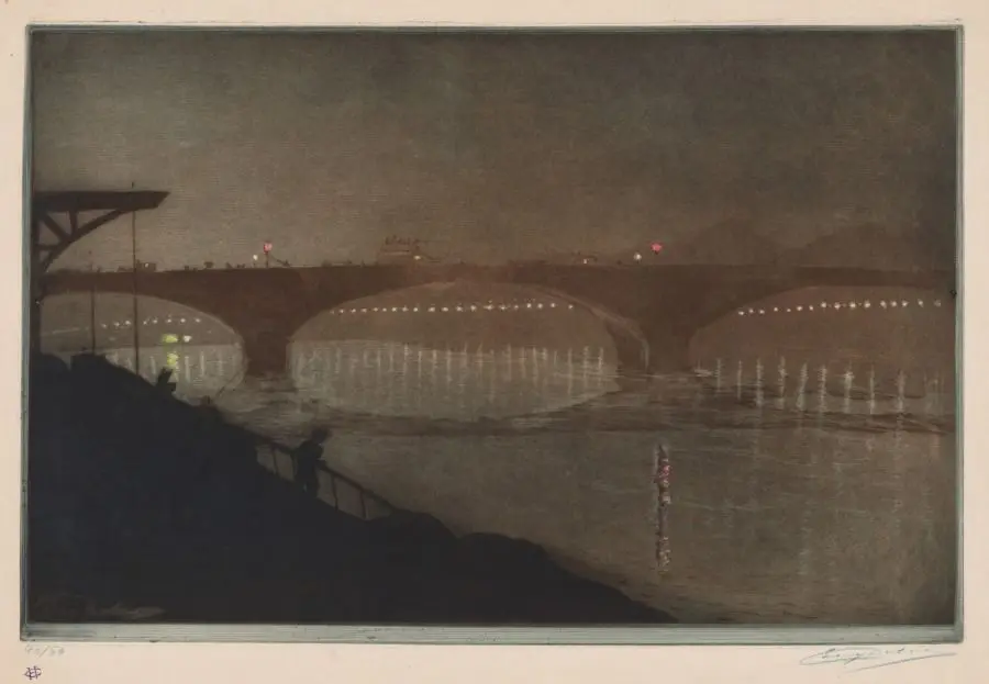 The Solferino Bridge: Nocturnal Effect by Eugène Delâtre
