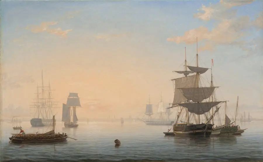 Harbor of Boston, with the City in the Distance by Fitz Henry Lane