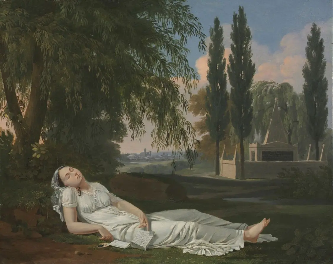 Woman Sleeping in a Landscape with a Letter by Bernard Gaillot