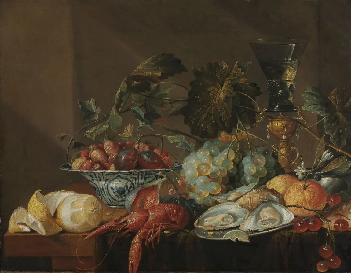 Still-Life with Crayfish, Oysters, and Fruit by Cornelis de Heem