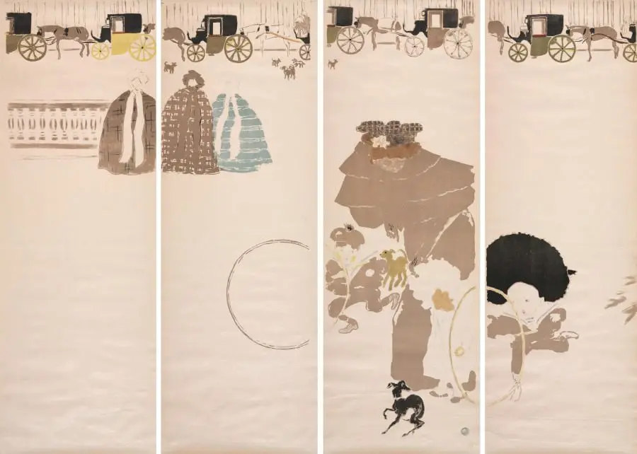 Nursemaids’ Promenade, Frieze of Carriages by Pierre Bonnard