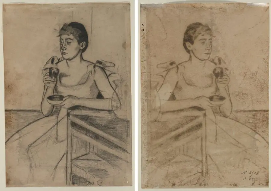 After-Dinner Coffee (recto); After-Dinner Coffee (verso) by Mary Cassatt