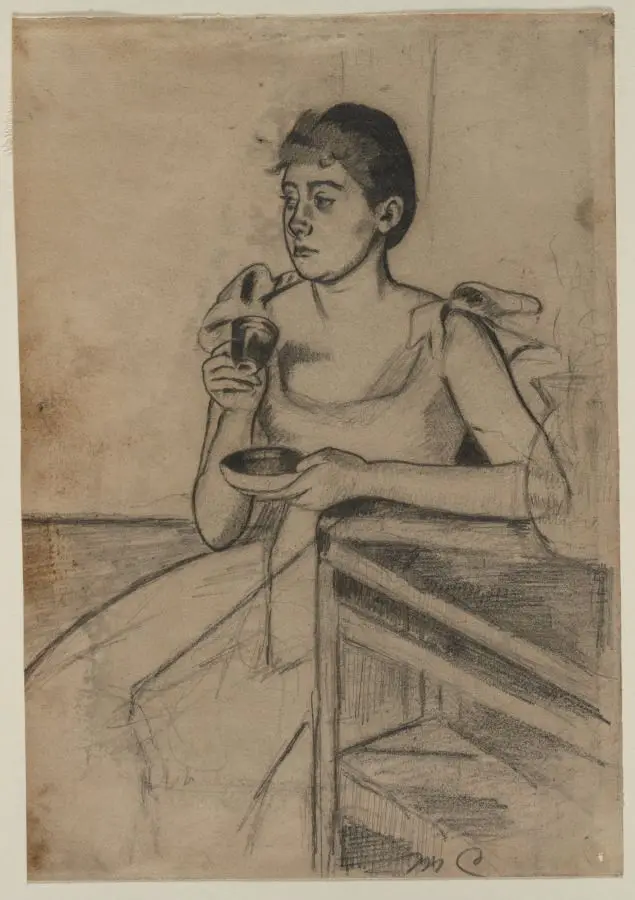 After-Dinner Coffee (recto) by Mary Cassatt