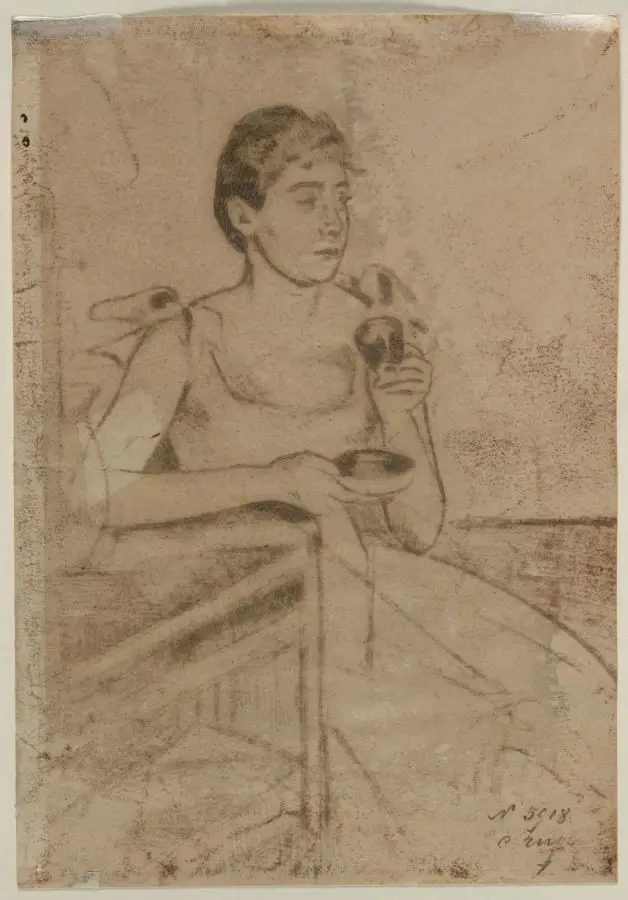 After-Dinner Coffee (verso) by Mary Cassatt