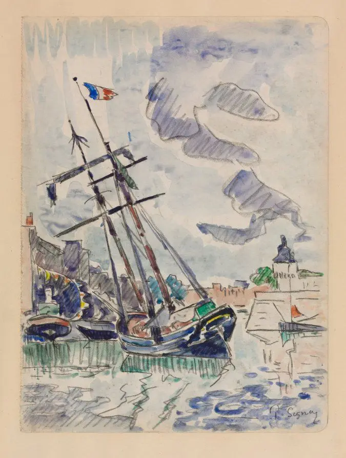 Boat in Port by Paul Signac