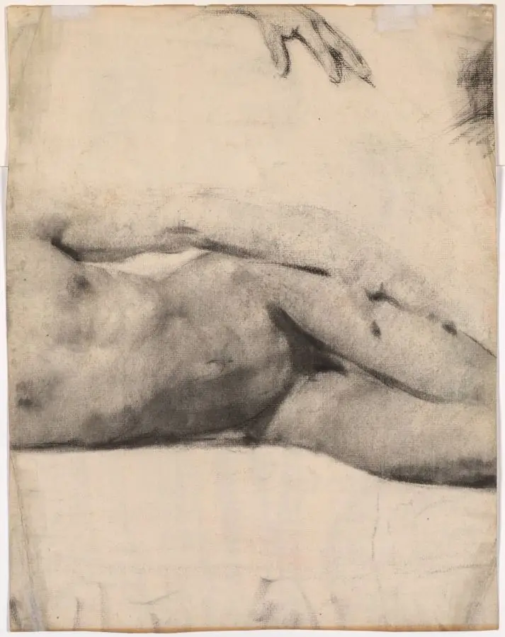 Reclining Male Nude (verso) by Edouard Vuillard