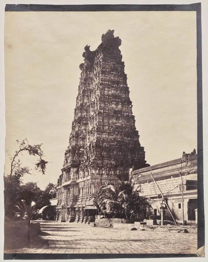 Western Gateway (Gopuram) of the Minakshi Sundareshvara Temple, Madurai by Captain Linnaeus Tripe
