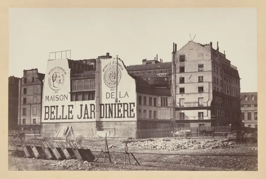La Belle Jardinère: le magasin de la rue de la Cité pendant sa demolition, Paris by Charles Marville