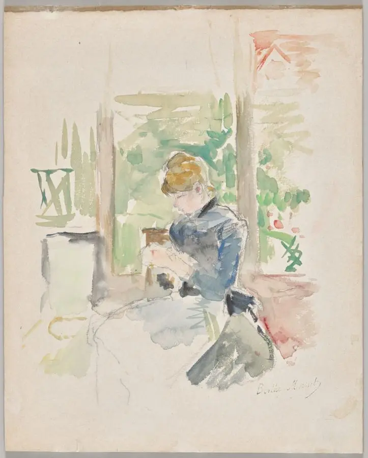 Sewing near the Window by Berthe Morisot