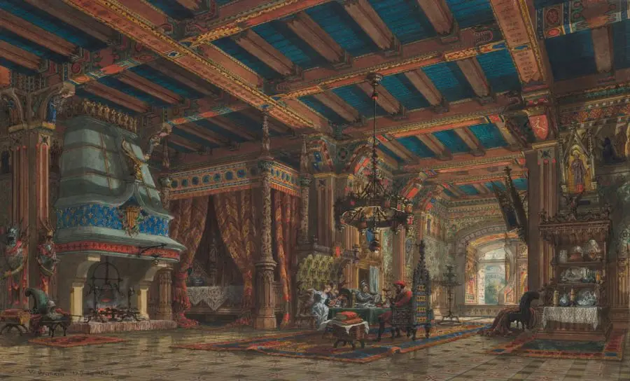 Château Interior by V. Germain (French)